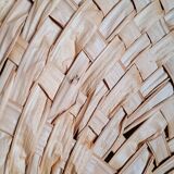 Heart fan in vintage woven palm leaves