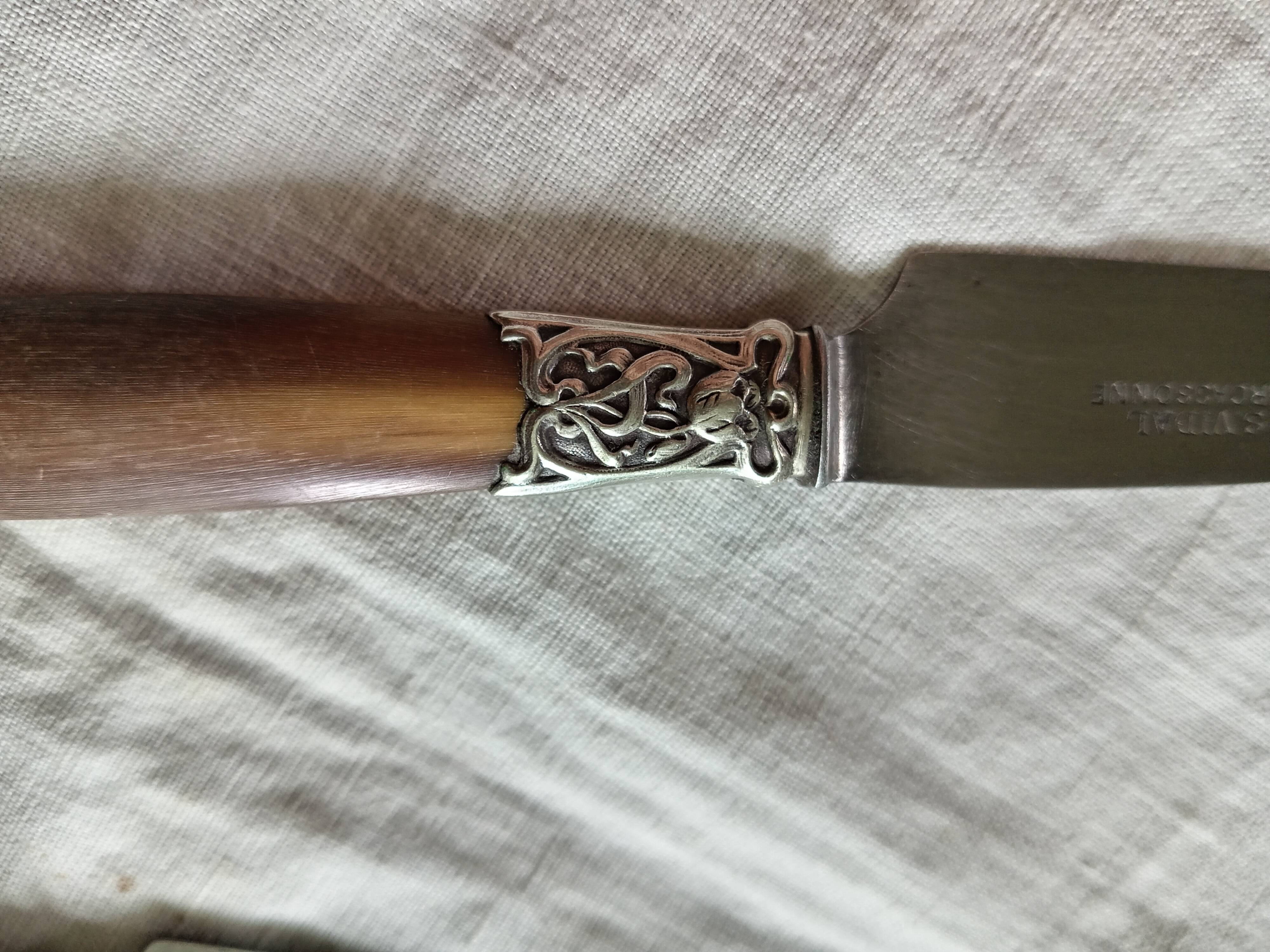 Set of twelve Art Nouveau dessert knives