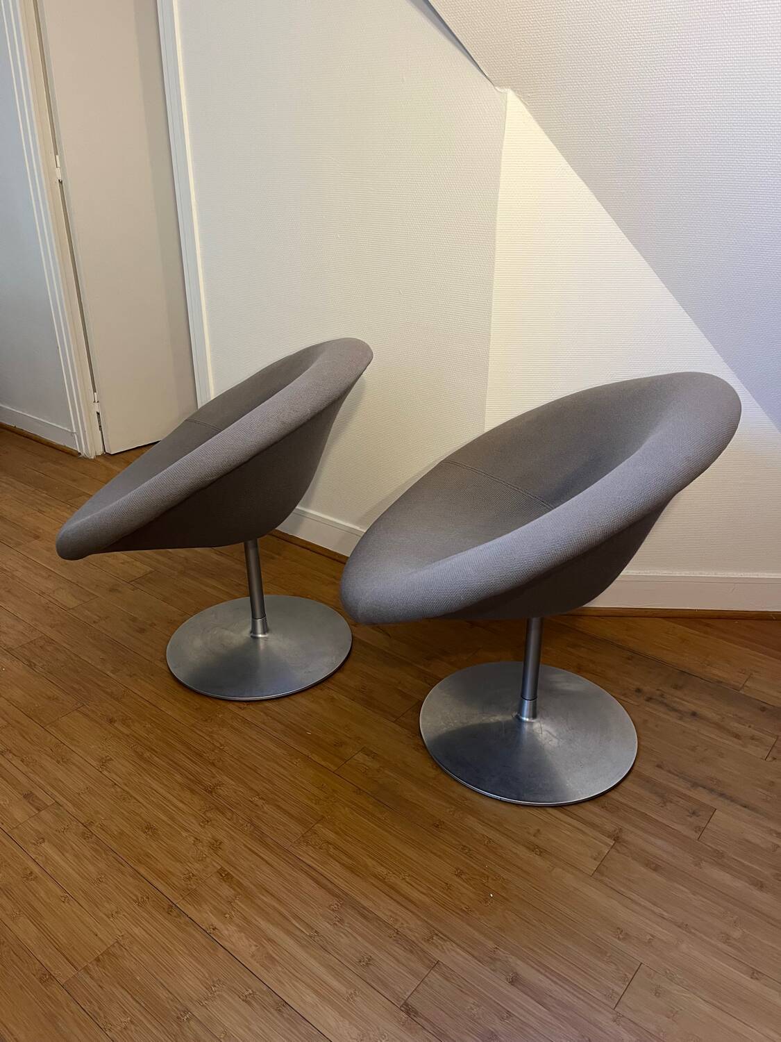 Pair of Little Globe Grey Armchairs (Little Globe)