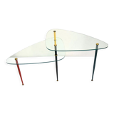 Metal & Crystal Arlecchino Coffee Table by Edoardo Poli for Vitrex, 1960s