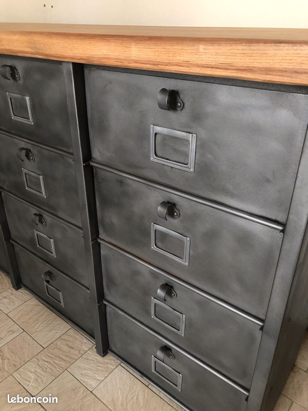 Industrial furniture 12 valves Strafor metal wood