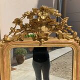 Napoleon iii mirror from the 19th century, large model, in gilded wood, height: 156 cm