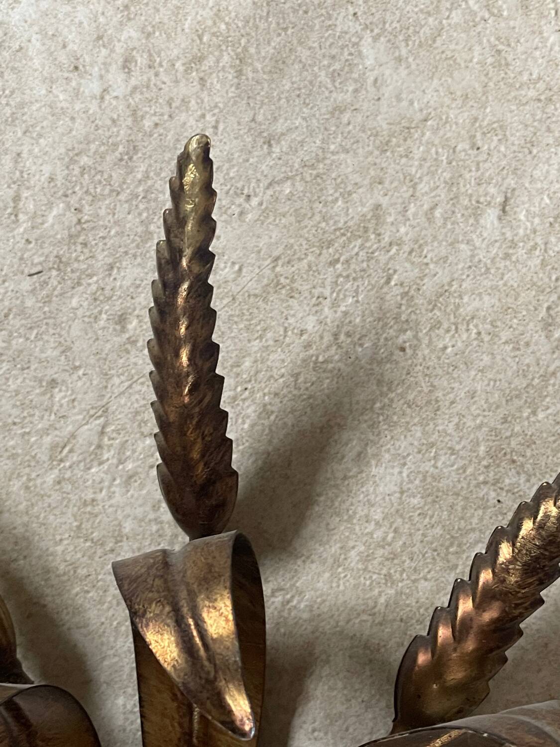 Vintage Italian ear of wheat wall light