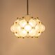 Large frosted glass and brass chandelier by Kinkeldey, Germany, 1970s.