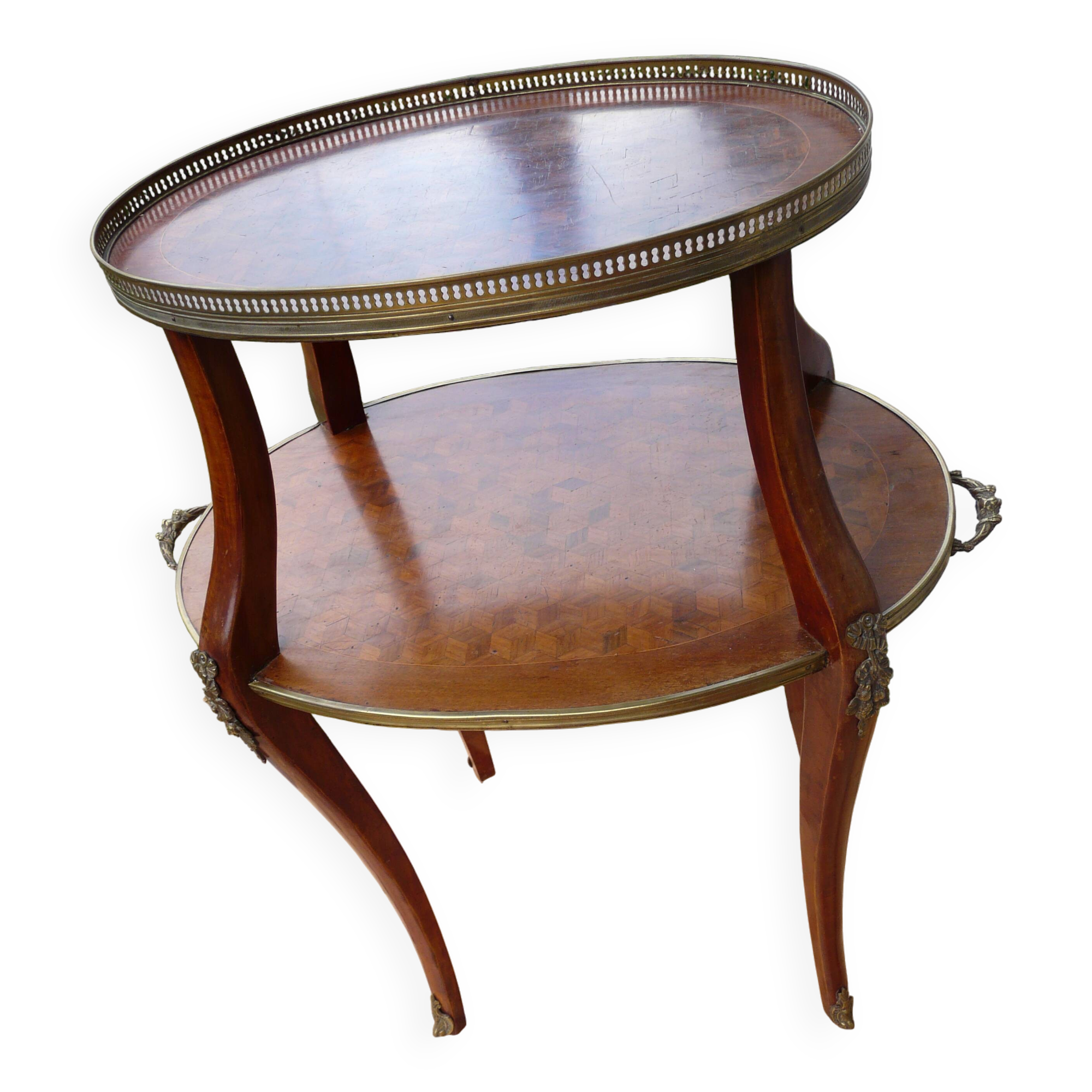 Antique Napoleon III pedestal tea table