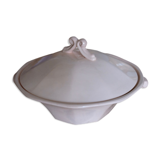 Soupière rose poudré Digoin Sarreguemines légumier