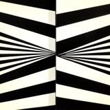 Scandinavian sideboard in birch with hand-painted op-art pattern, 1960s