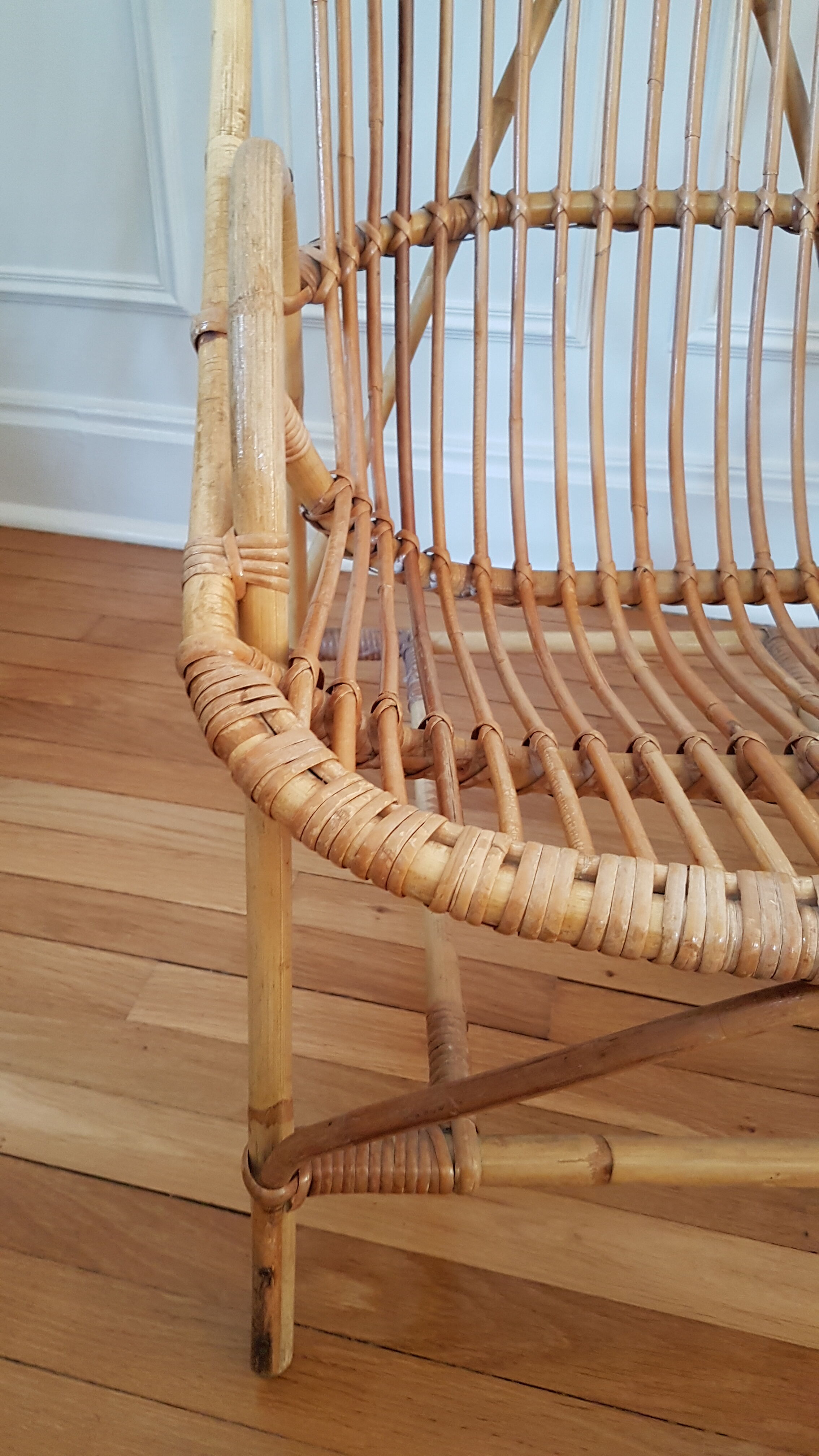Pair of rattan armchairs