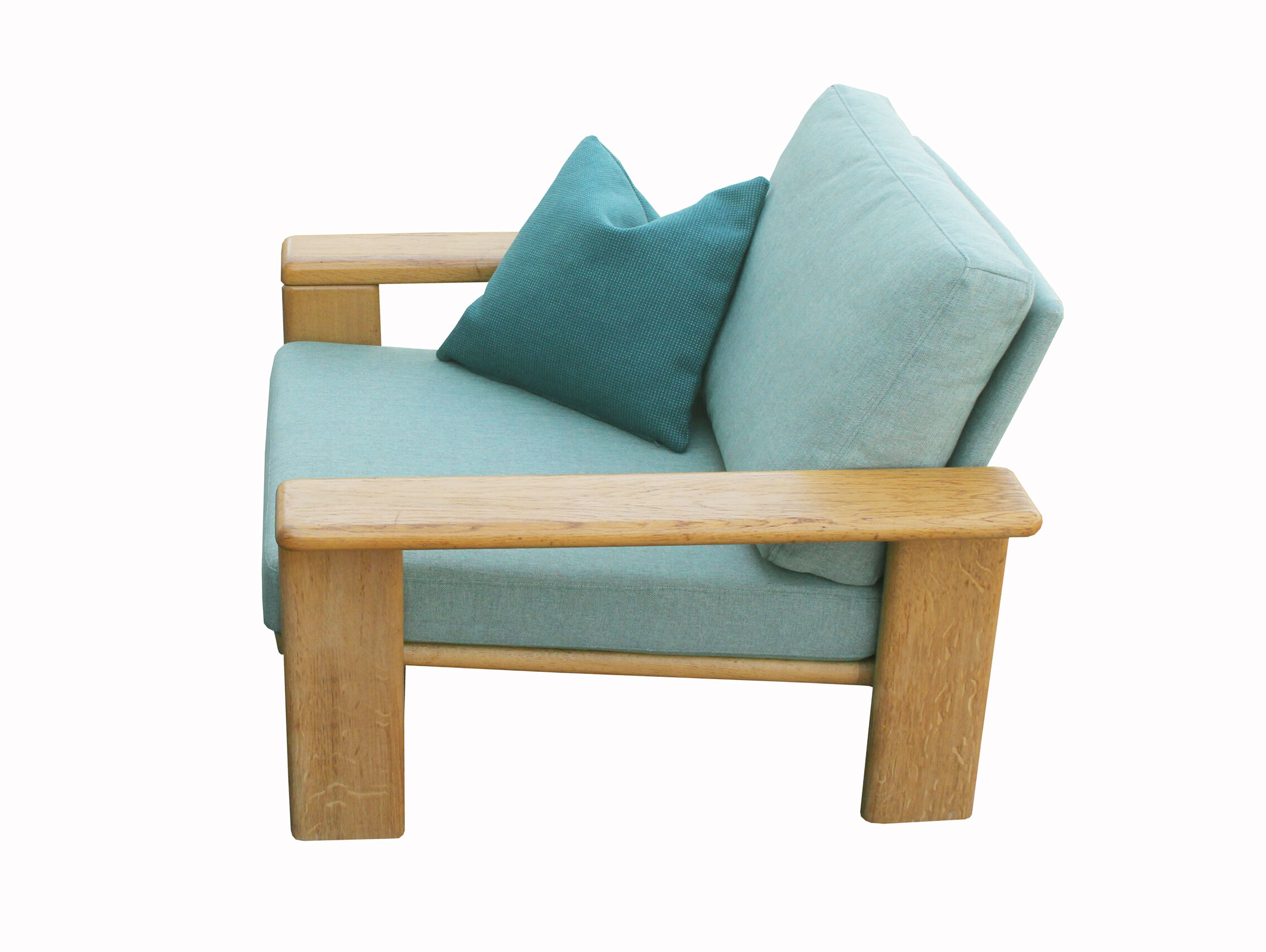 1970s armchair with oak stool