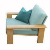 1970s armchair with oak stool