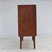1960s, Danish chest of drawers, teak wood, mirror inside, sliding doors.