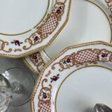 Antique Limoges porcelain dessert service, Lanternier & Cie, 10 plates