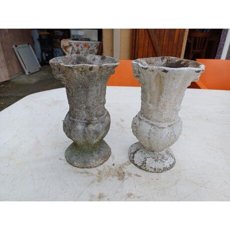 Pair of cast iron vases from 1900 from Charleville-Mézières