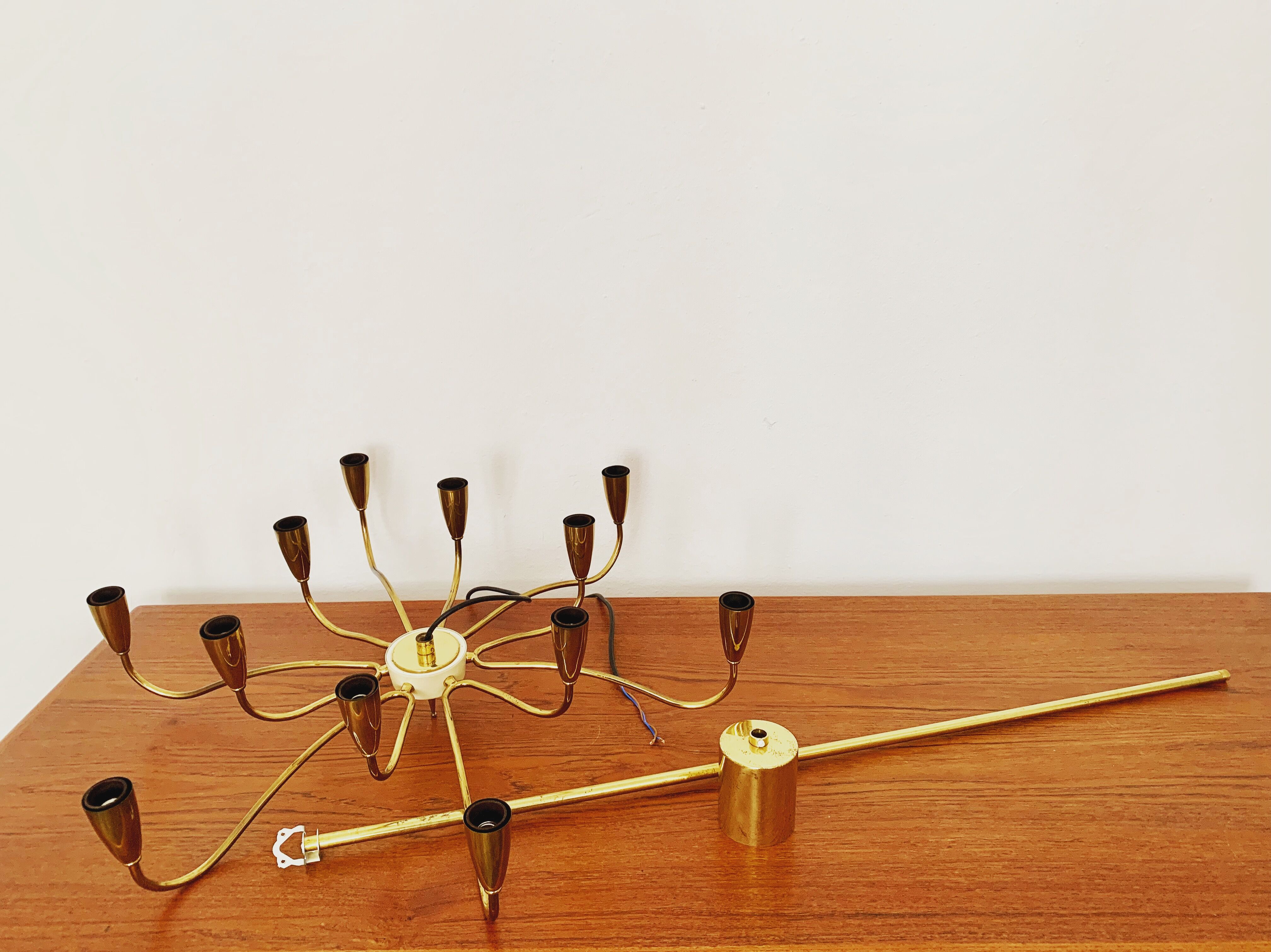 Italian mid century modern brass Sputnik chandelier