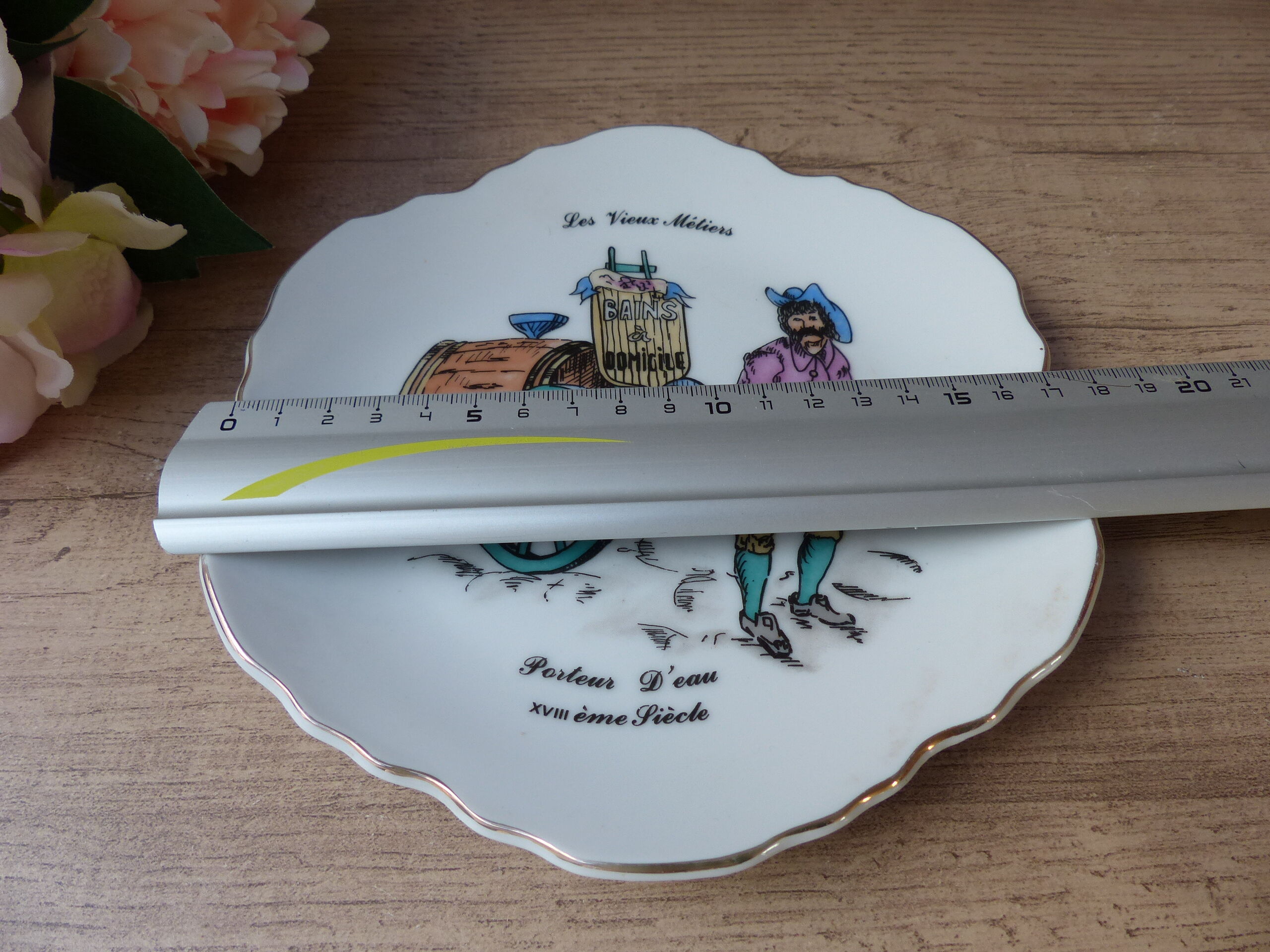 Plate decoration the old trades carrying water in the eighteenth century