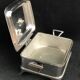 Victorian sardine box silver metal flat butter and glass insert Walker and Hall