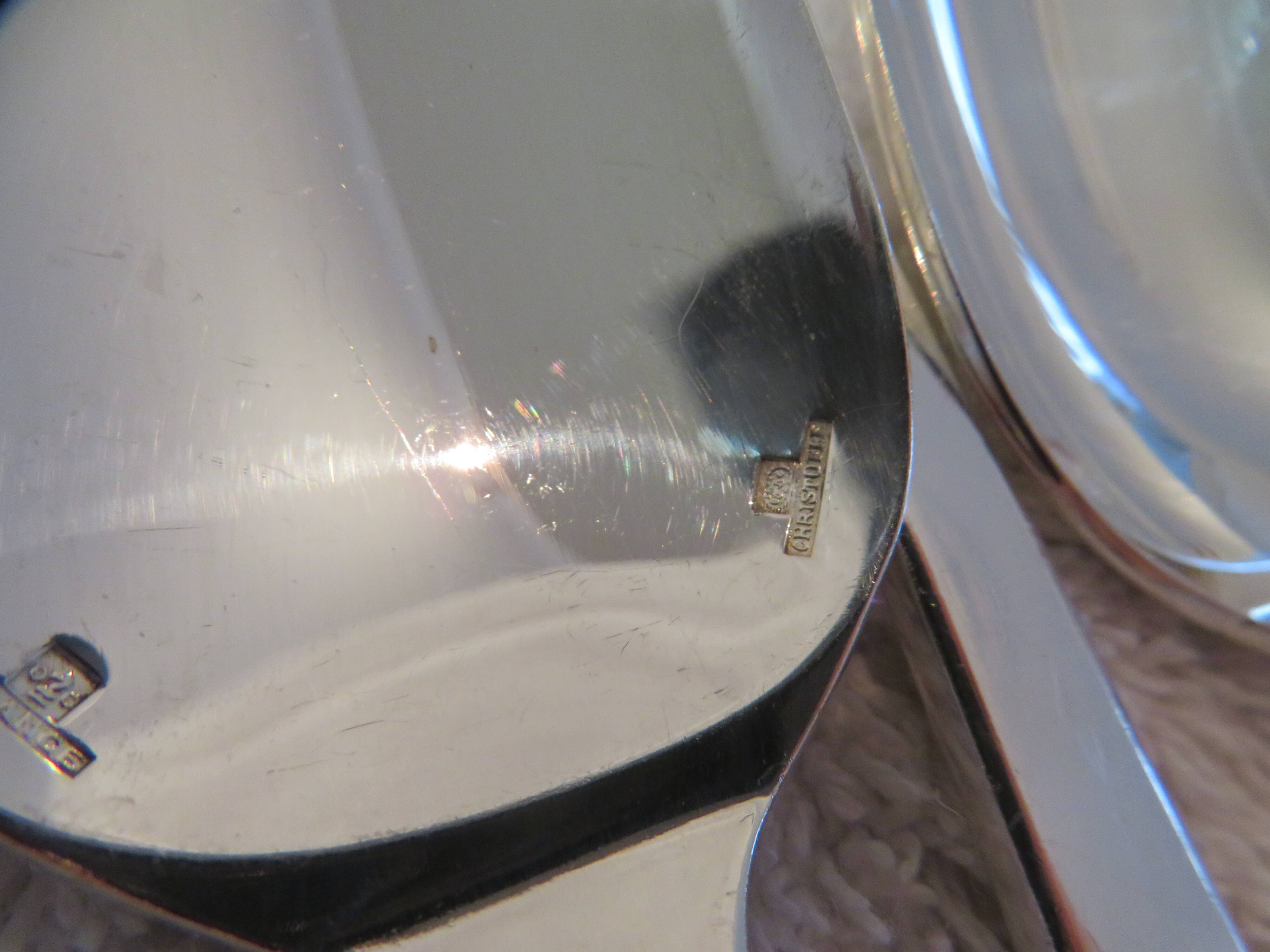 12 Christofle Concorde silver plated dessert spoons, 17cm