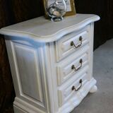 Bedside white patinated beige