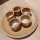 Mini iridescent vintage stoneware mugs
