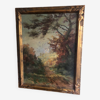 Oil on canvas 19th century landscape by Brunot