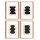 Collection de 4 peintures abstraites noires sur papier signées Eawy