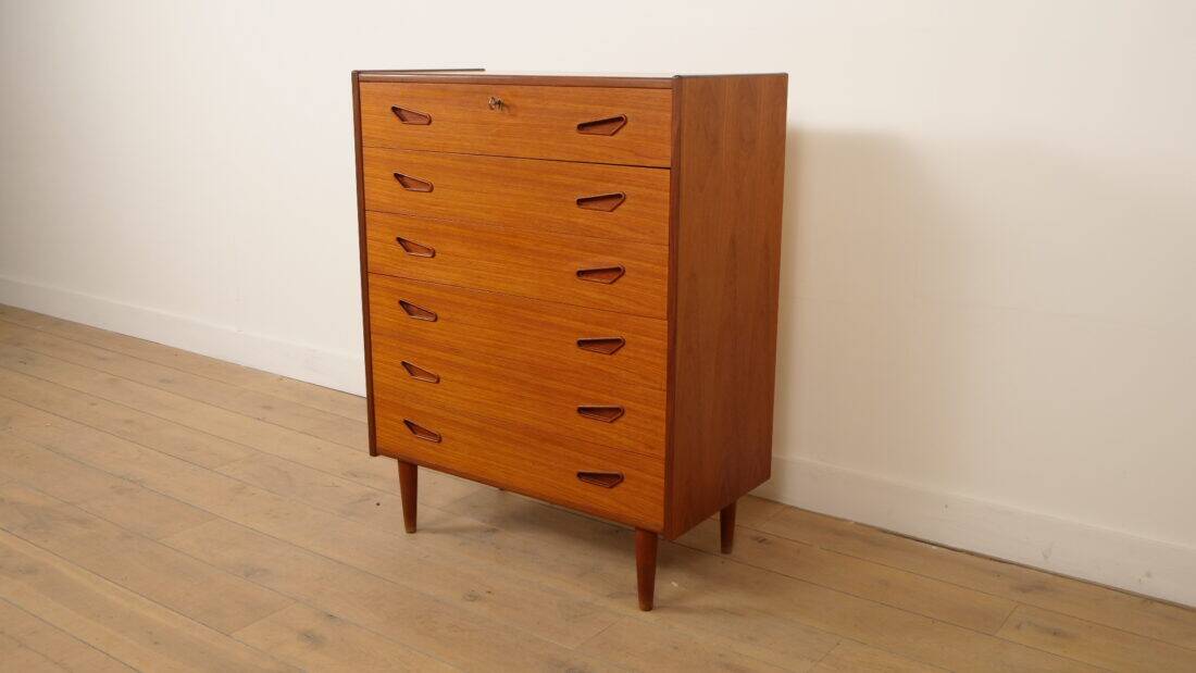 Commode danoise vintage 6 tiroirs en teck