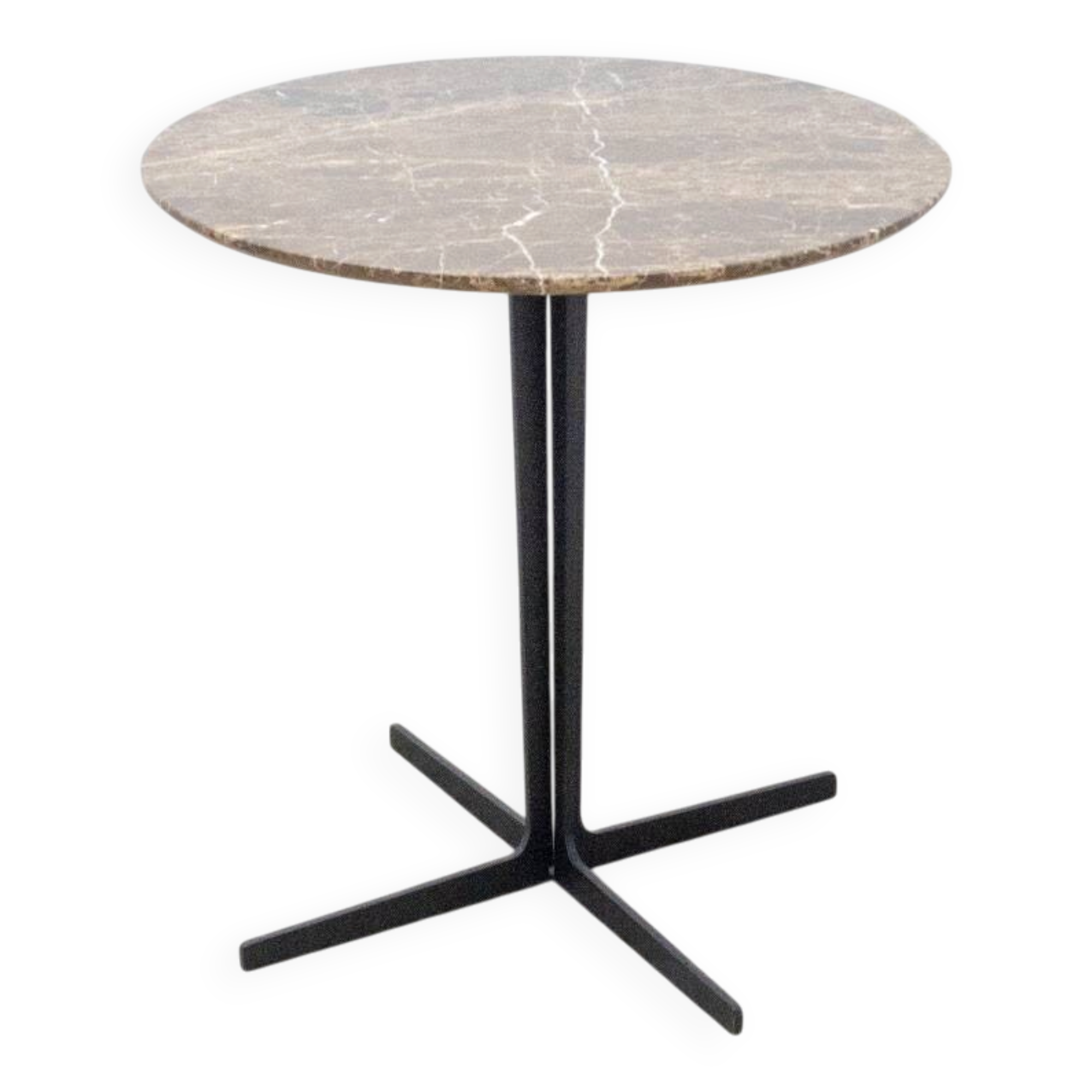 Refurbished round table TACCHINI Split Ø70 brown marble second choice