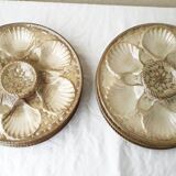 Barbotine shell dish and plates