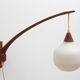 1960s wall lamp in teak and opal glass