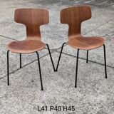 Pair of Hammer Chairs, Hammer, Model 3103 by Arne Jacobsen for Fritz Hansen, 1960s vintage