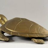 Hollywood Regency, brass turtle sculpture/box, France, 1970s
