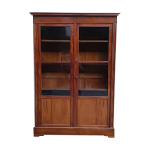 Mahogany showcase bookcase, 19th century