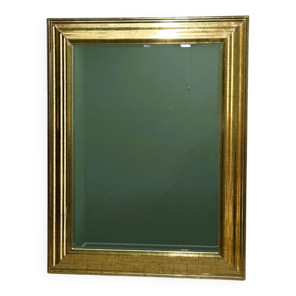 Très grand miroir Deknudt avec cadre en imitation feuille d'or, années 1980. Belgique