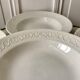 Set of 6 hollow plates Digoin Sarreguemines model Alphabet relief white 40s