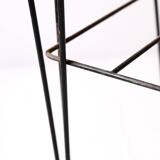 Table de chevet scandinave en teck et fer des années 1950/60