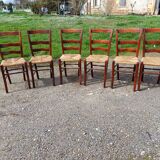 6 old straw chairs