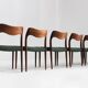 Set of 6 Vintage Danish dining room chairs by Niels Moller model 71
