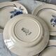 set of 4 dessert plates blue flowers Saint-Amand years 30-40