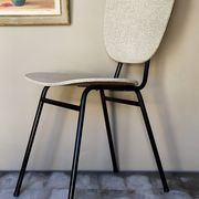 Speckled skaï chair and feet black metal tubes 50s