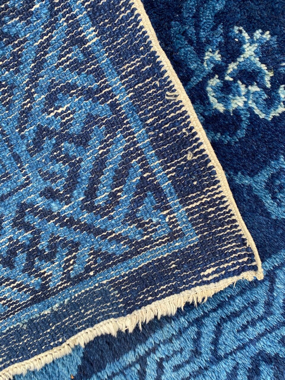 Small handmade old Chinese carpet 70x131 cm