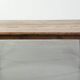 Antique pinewood coffee table with a drawer and a rural appearance
