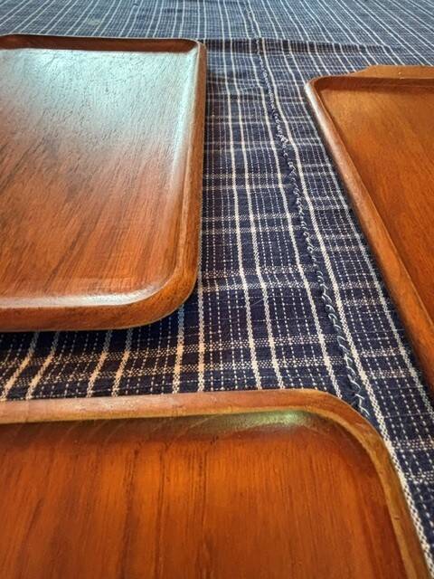 3 teak trays by Karl Holmberg - Sweden 1950s/60s