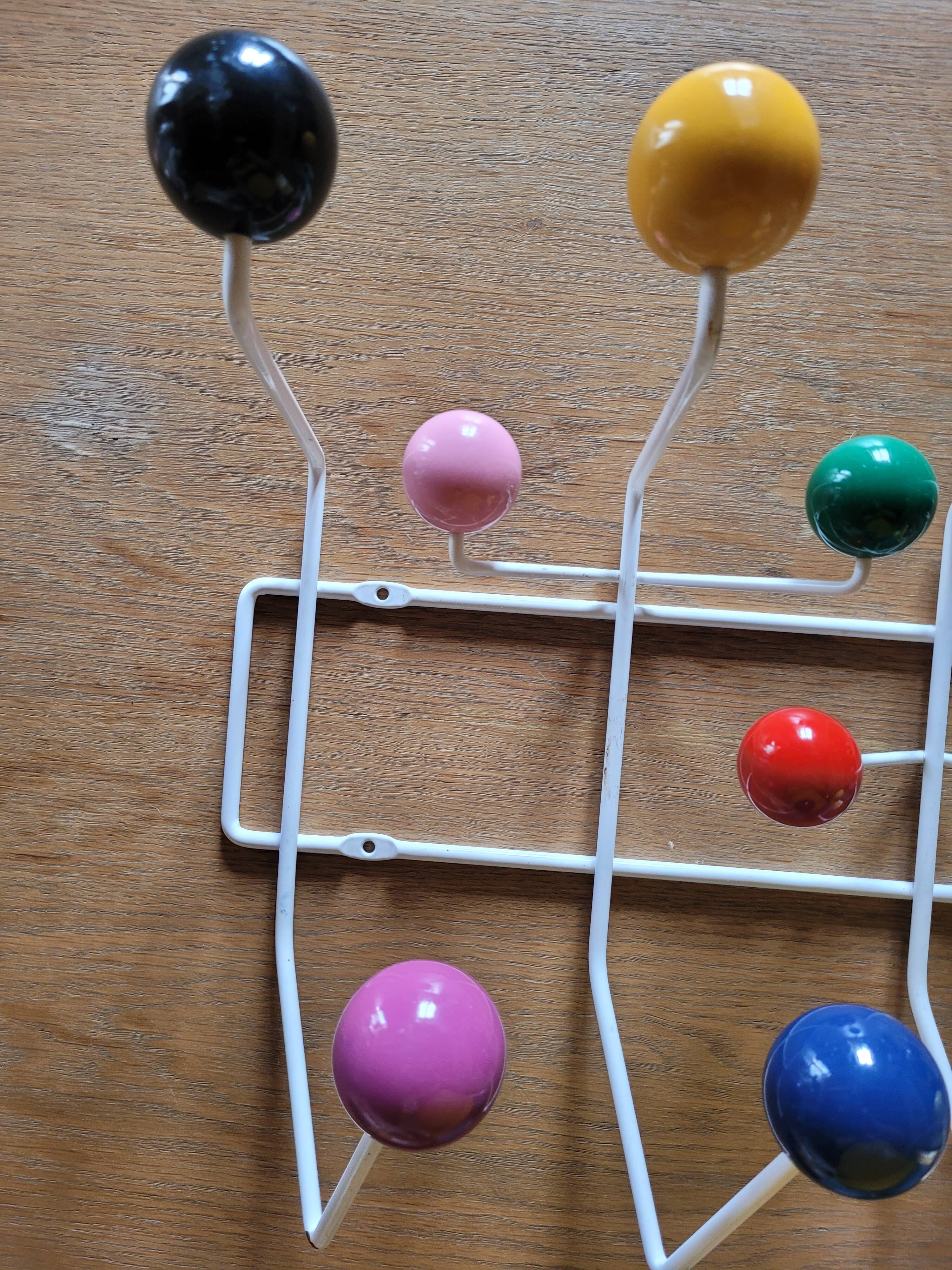 Multicoloured wall coat rack Hang it all Eames