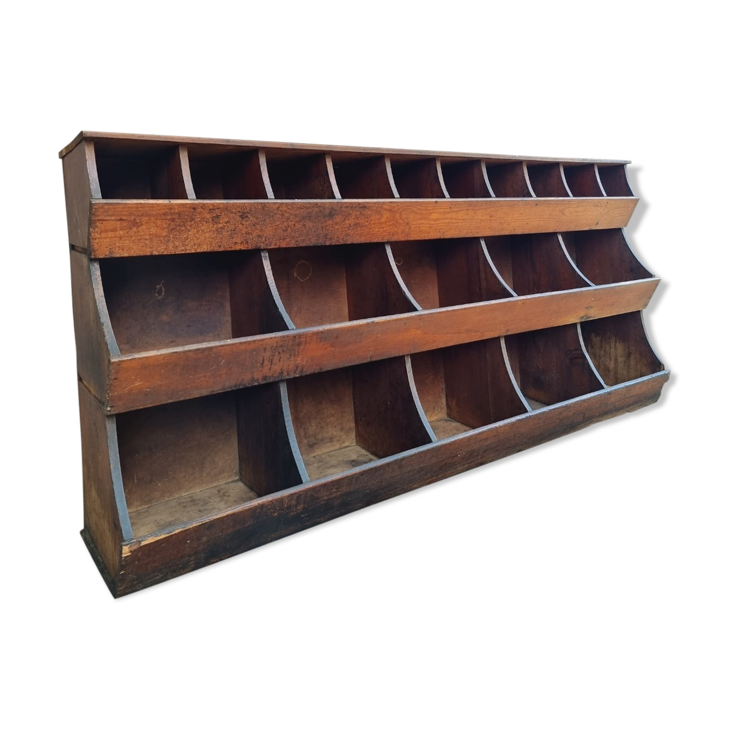 Antique grocery cabinet shop cabinet pine compartment unit 230 cm