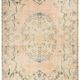 vintage beige orange turkish carpet 207x302 cm , wool hand made rug.