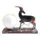 Art Deco table lamp - Copper antelope on marble - 1940