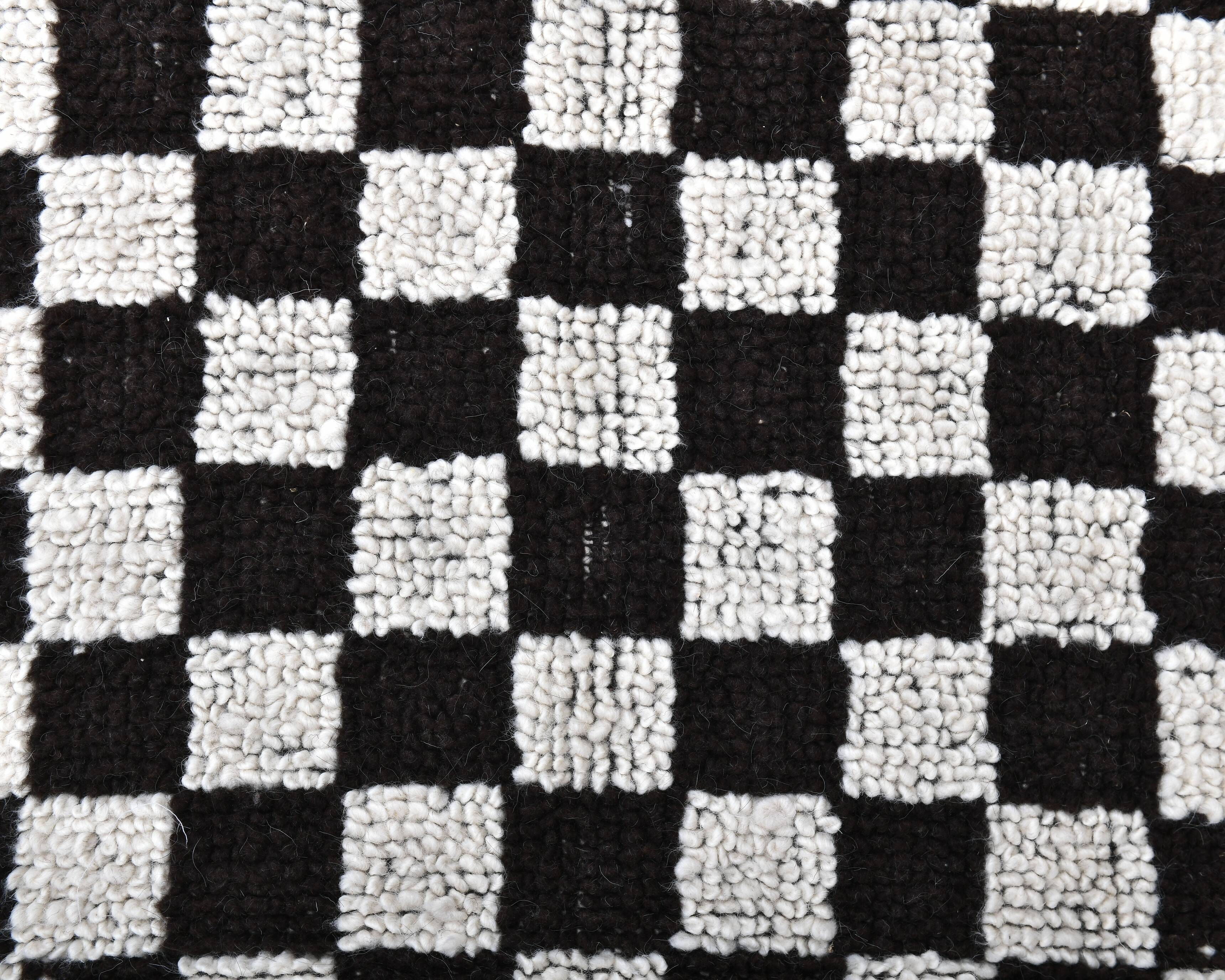 2x10 Checkered Turkish Vintage Runner Rug 69x294Cm