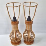 Pair of vintage rattan lamps 1960