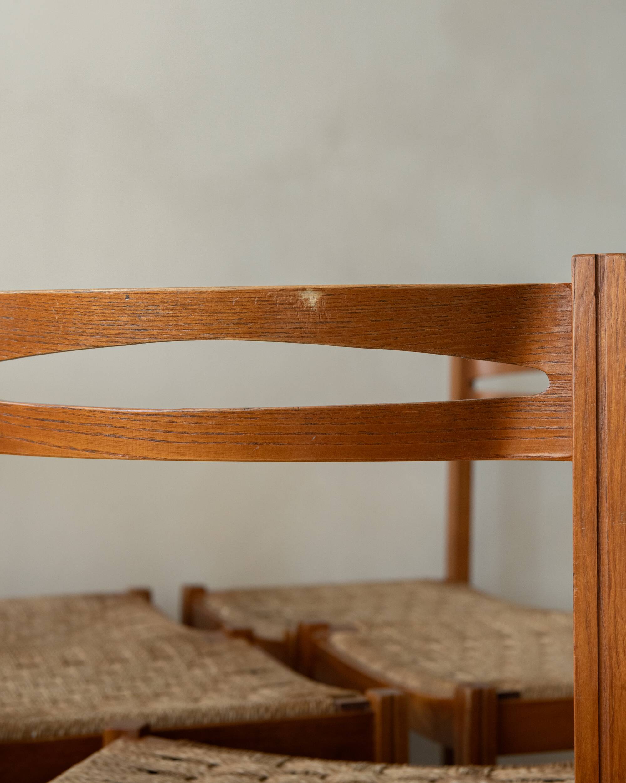 Chaises de salle à manger vintage italiennes rustiques modernes par Snaidero, années 1970, ensemble de 5