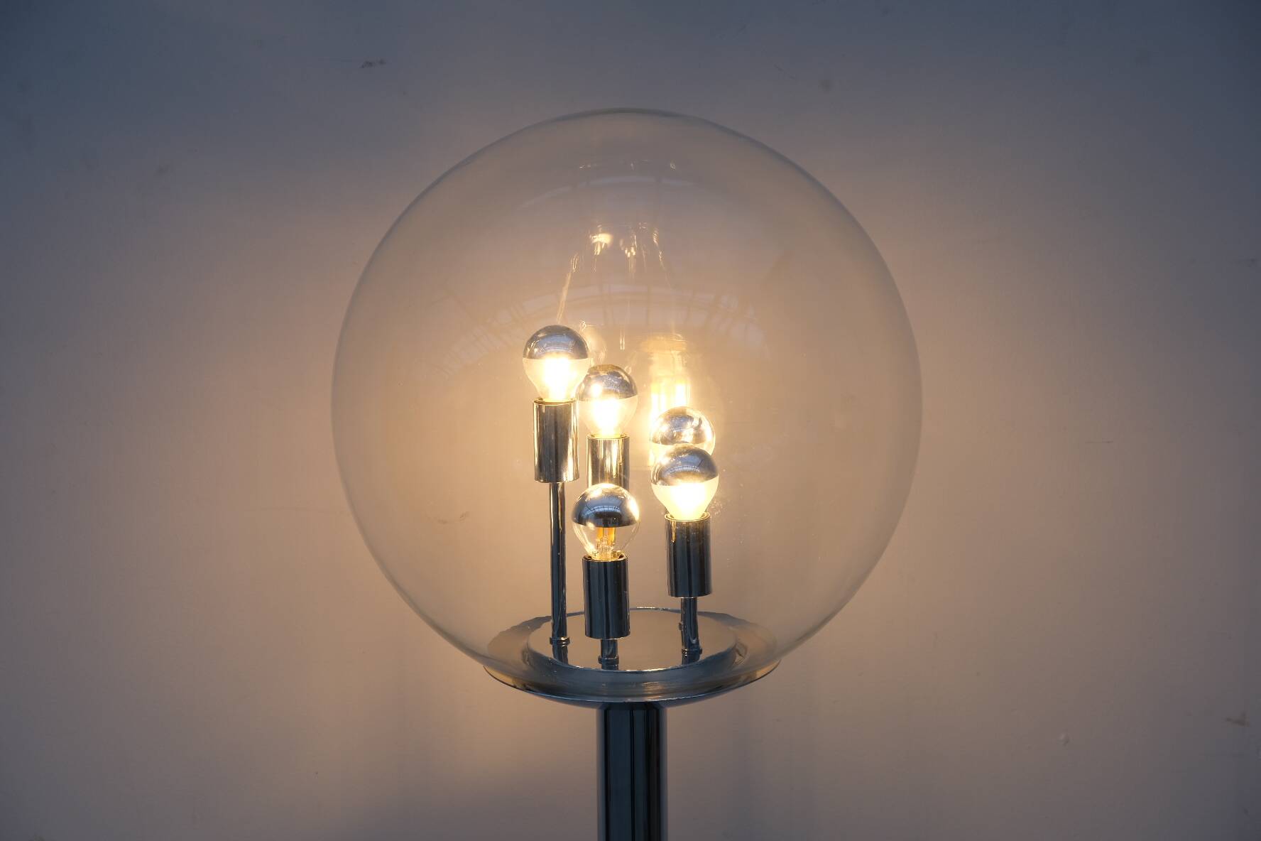 Floor lamp by doria leutchen in chrome and glass, germany 1970